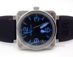 Replica Bell Ross Automatic Watch Black Rubber Strap Blue Markers